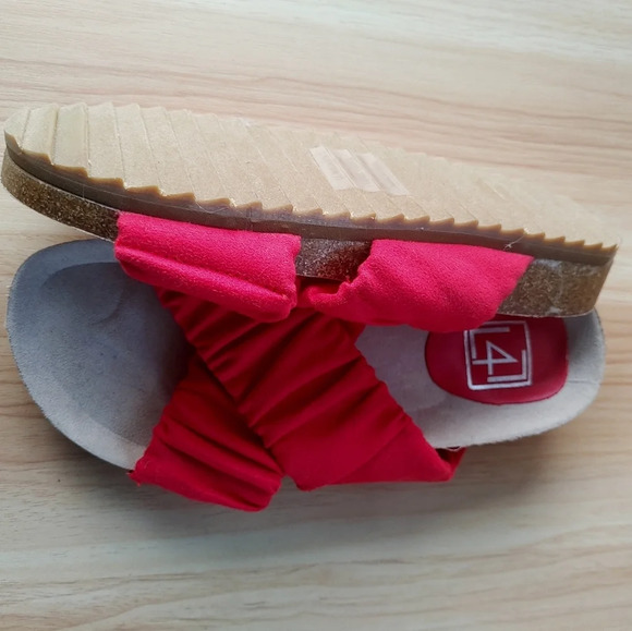 L4l Lust for Life Womens Malia Fabric Open Toe Casual Sandals Red Size 9 NWOB - Picture 2 of 3